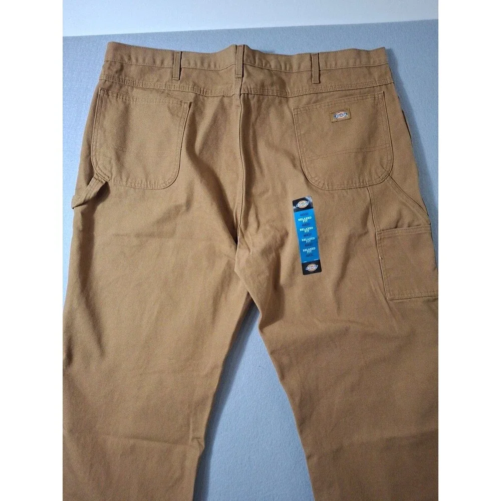 Dickies Men's 46x32 Carpenter Pants Relaxed Fit Duck Canvas 9-Pocket Pant Brown